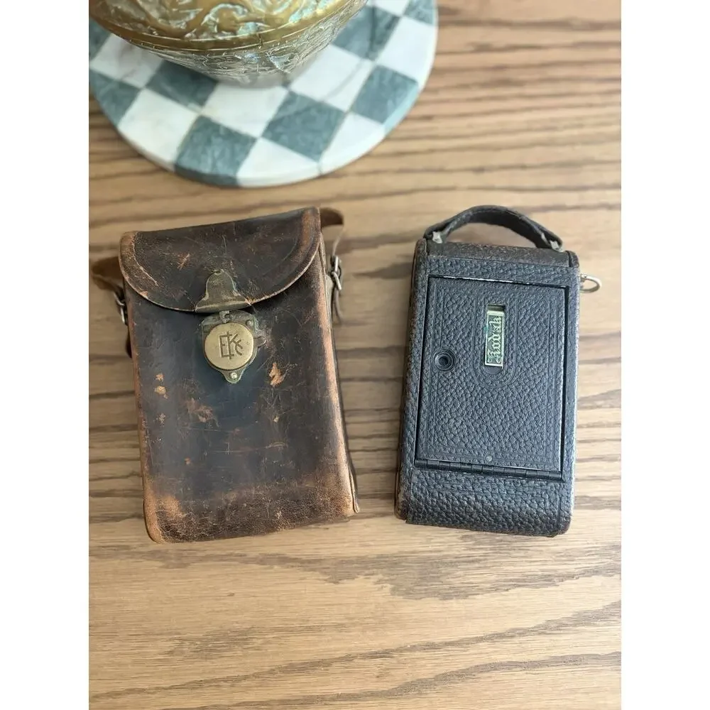 Antique Kodak Junior No 1 Autographic Model A Folding Camera With Leather Case